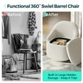 thumbnail image 5 of Linsy Home 360° Swivel Accent Chair Set of 2 with Hidden Storage, Modern Upholstered Barrel Chair for Living Room, Beige, 5 of 11