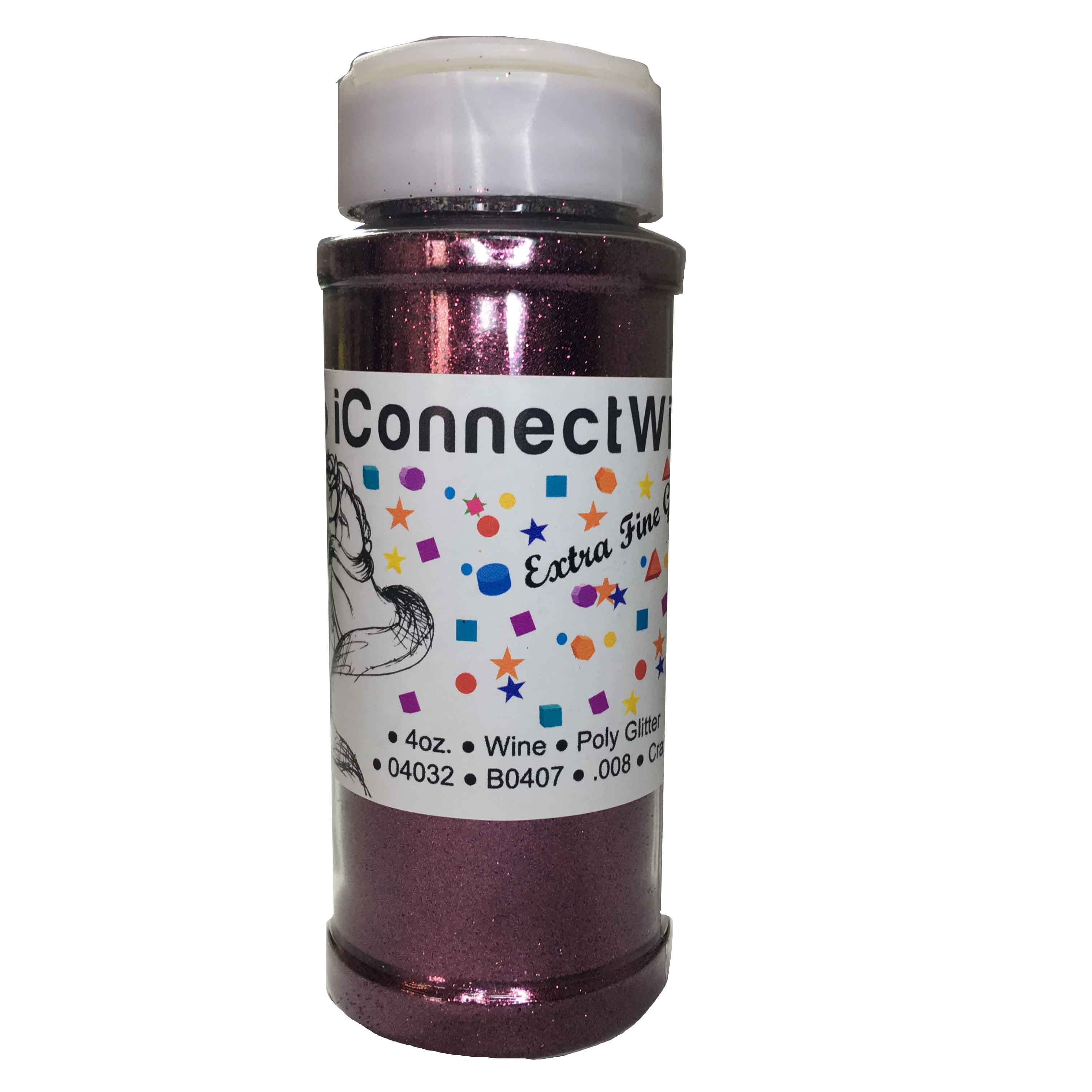 iConnectWith Glitter - Wine Burgundy Color, Extra Fine Poly Glitter