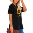 thumbnail image 3 of Anbech Sunflower Plus Size T-Shirts for Women Graphic Dog Mom Sunflower Print Oversize Short Sleeves T-Shirt with Round Neck, 3 of 4