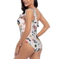 thumbnail image 5 of Yiaed Rose Flowers Print Women One Piece Swimsuits Tummy Control One Shoulder Bathing Suits Pattern Ruffle Swimwear-Large, 5 of 8