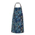 thumbnail image 2 of Naloa Blue Leaves A Apron Kitchen Aprons with Pockets for Women Men Chef, 2 of 8