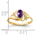 thumbnail image 2 of Primal Gold 14 Karat Yellow Gold 6x4mm Oval Amethyst and Diamond Ring, 2 of 4