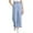 Blue, variant on CQONEPT Cotton Linen Pants for Kids Girls Button Wide Leg Ruffle Pants Trendy Casual Baggy Streetwear Pant with Pockets Orange 14 Years
