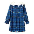thumbnail image 2 of WOYY Girls Christmas Nightgown Long Sleeve Plaid Holiday Sleep Dress for Kids, Sizes 3-14, 2 of 5