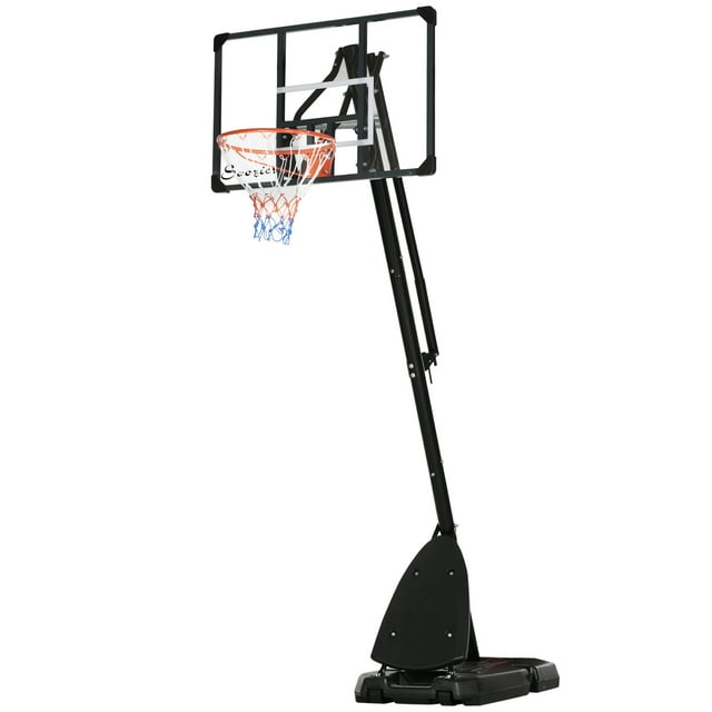 CoSoTower Outdoor Portable Basketball Hoop and Stand with Backboard Weighted Base Wheels, 115.4"-137.8" Height Adjustable