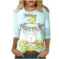 thumbnail image 1 of Pompotops T-shirt Ample Imprimé Mode Femme Manches 3/4 Mi-Longueur Col Rond Décontracté en Liquidation, 1 of 4