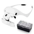 thumbnail image 1 of Lupa de montaje en cabeza con 2 LED para pestañas de tatuaje de cejas, 1 of 6