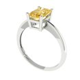 thumbnail image 2 of 1 ctw Solitaire Anniversary Ring for Women | Radiant Cut Natural Citrine | Hyperallergenic Solid 18K White Gold, 2 of 5