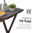 PJ Wood Folding TV Tray Tables with Storage Rack, Espresso, 5 Piece Set