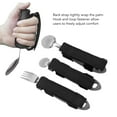 thumbnail image 4 of Adaptive Utensils, Textured Composite Handles Adaptive Tableware Stainless Steel Wavy Shape 3Pcs With Back Strap For Home For  Adults, 4 of 8