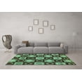 thumbnail image 3 of Ahgly Company Indoor Square Abstract Turquoise Blue Modern Area Rugs, 4' Square, 3 of 4
