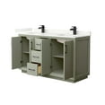 thumbnail image 4 of Wyndham Collection Wcf414160d-Qtz-Unsmxx Strada 60" Free Standing Double Basin Vanity Set, 4 of 7