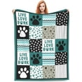 thumbnail image 3 of Dog Blanket Dog Paw Print Throw Blankets Cozy Fleece Flannel Blanket Soft Warm Plush Lightweight Bedding Blanket Dog Gift for Couch Sofa Bed for Boys Girls Men Women Teen Girls Kids 40"X50", 3 of 4
