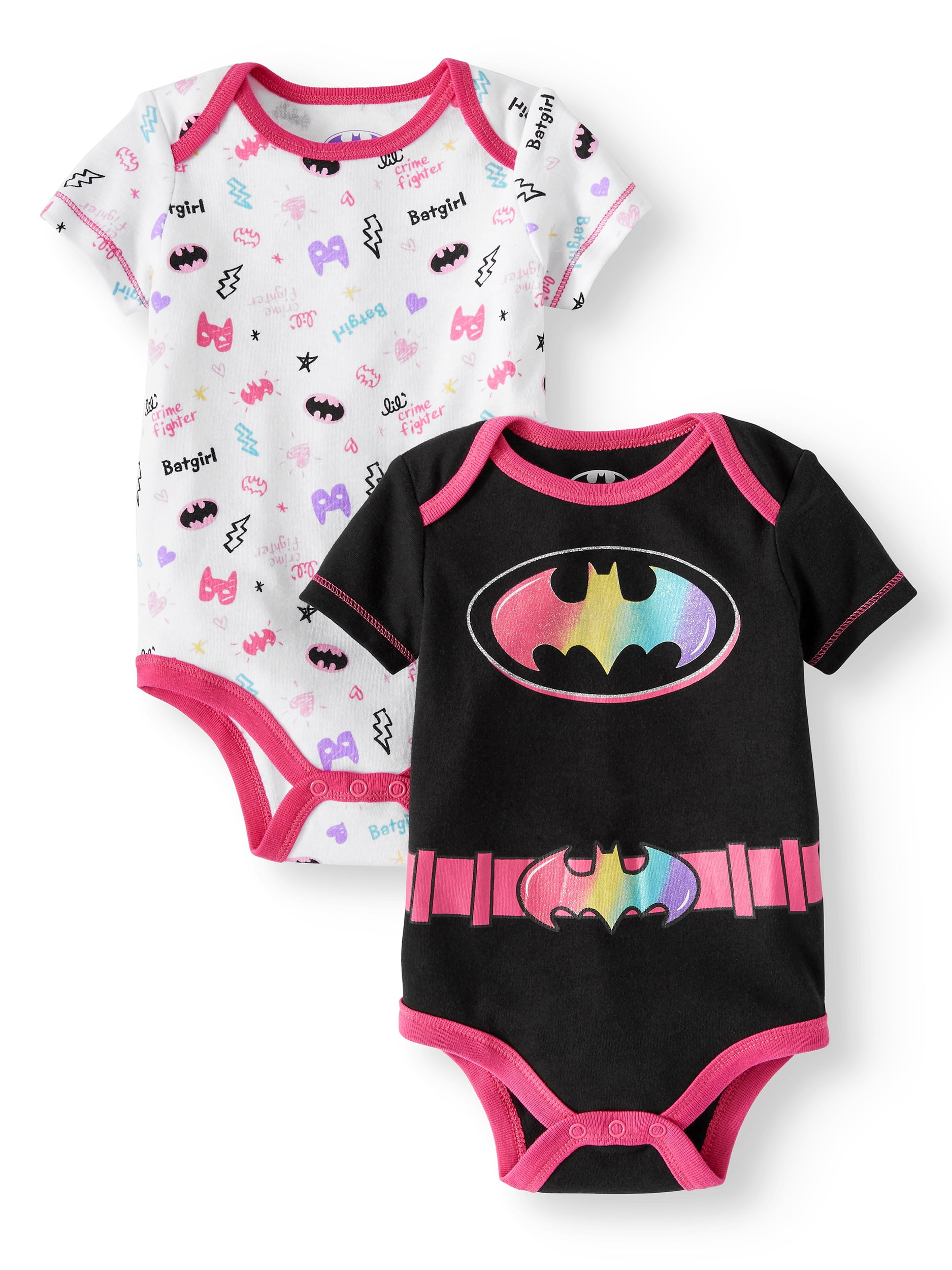 Batgirl Graphic Bodysuits, 2-pack (Baby Girls)