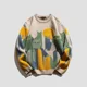 thumbnail image 4 of Suéter de punto vintage para hombre, jersey holgado estampado, ofertas de ropa para hombre 2024, otoño e invierno, prendas de punto de alta calidad, 4 of 5