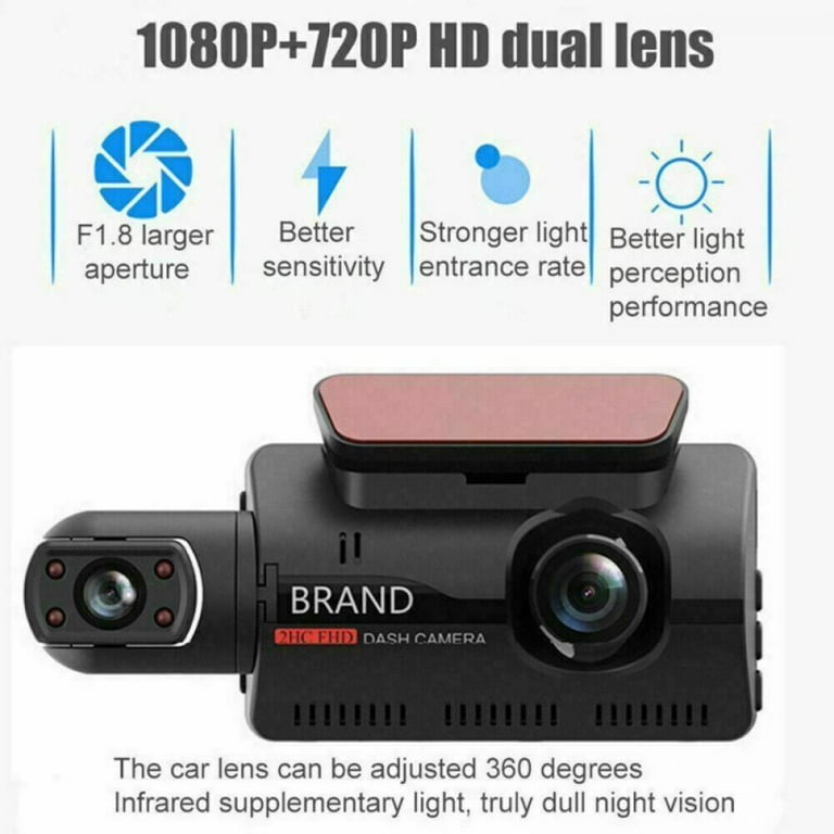  Dual Dash Cam Front and Inside with App 2K+1080P Dash Camera  for Cars Wireless Dashcam Built-in Wi-Fi, 360° Adjustable Lens Car Camera  Loop Recording, G-Sensor Parking Monitor 24 Hours Recording 