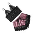 thumbnail image 3 of Ropa de dormir de Mujer Zulema encaje Ribete pantalones cortos Púrpura L, 3 of 8