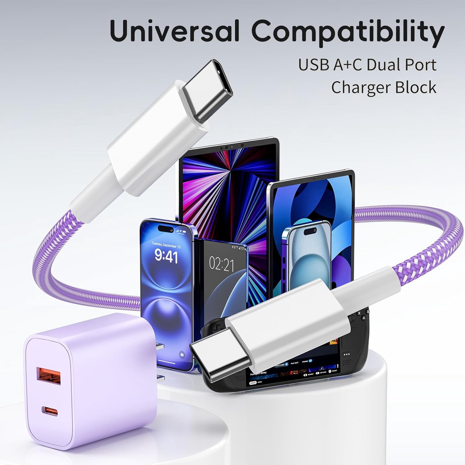 Fast Charger for iPhone 16 15, 4 Pack 20W Dual Port A/C Wall for iPhone Charger Block with 6FT USB C Fast Charging Cable Compatible for iPhone 16/15 Pro Max/Plus, for iPad Pro 12.9"/11" and iPad Air