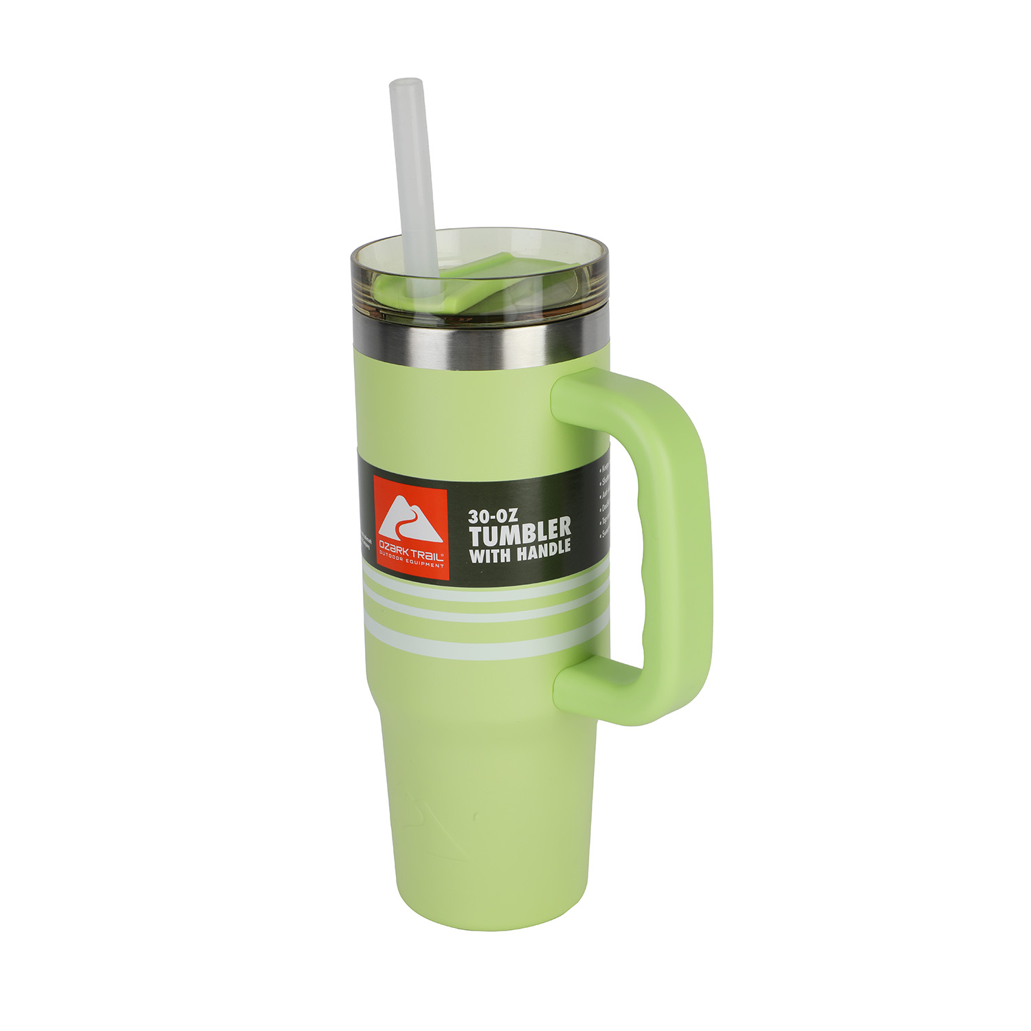 Vaso Térmico de Acero Inoxidable de 30 oz con Asa Ozark Trail, Rayas Lima Sónica 6