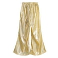 thumbnail image 3 of YONGHS Kids Girls Shiny Flare Pants Hip Hop Jazz Dance Bell Bottom Trousers A Gold 7-8, 3 of 7