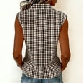 thumbnail image 5 of Women Gingham Button Down Slim Sleeveless Blouse Plaid Top Summer Henley Neck Tank Vest Spring Summer Clothes, 5 of 7