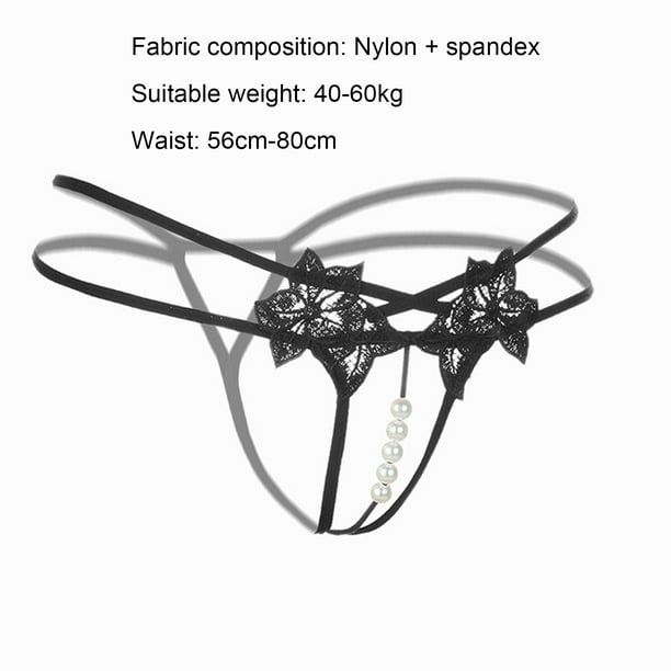 Passion Open-Front Sling Lingrie + Panties (Black) 16466, Women's
