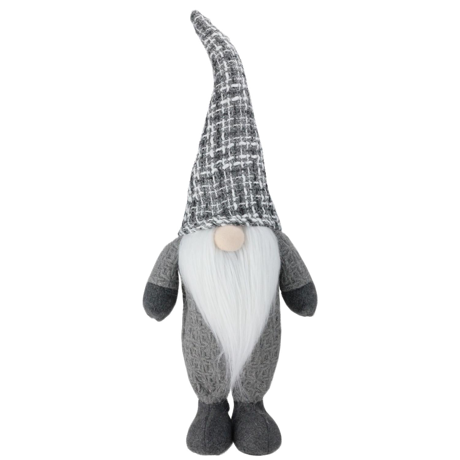 18 Dark Grey And White Table Top Christmas Gnome Decoration