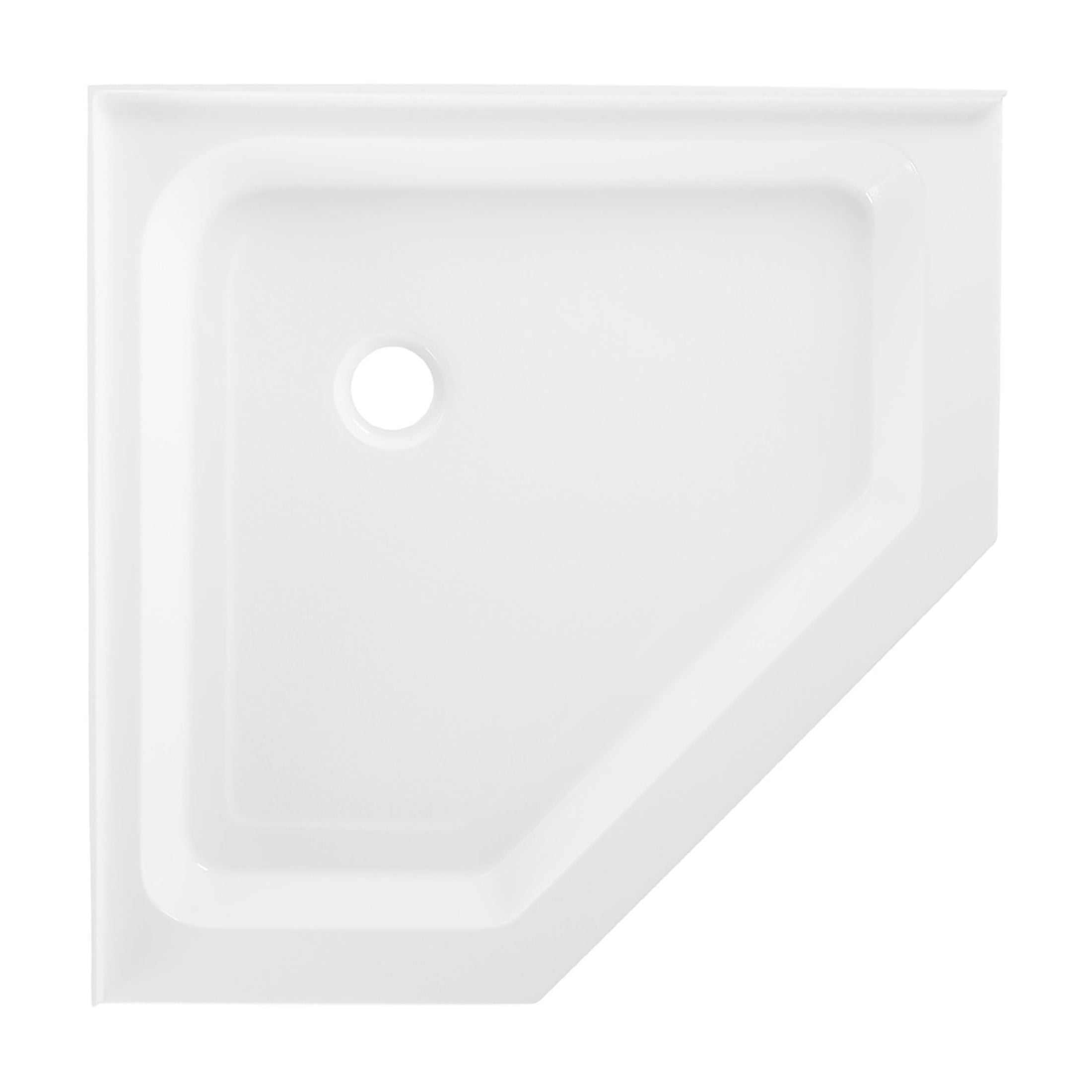 Voltaire 36" x 36" Acrylic White, Single-Threshold, Center Drain, Neo-angle Shower Base