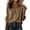 Brown, variant on Womens Office Tops Point Collar Long Sleeve Crinkled Cotton Linen Roll Tab T Shirts Lightweight Casual Summer Blouses Army Green L