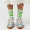 thumbnail image 7 of COUVER Women's Cotton Stretch Crew Length Slouch Socks Tie-Dye Green 2 Pairs Size 9-11 (Womens), 7 of 7