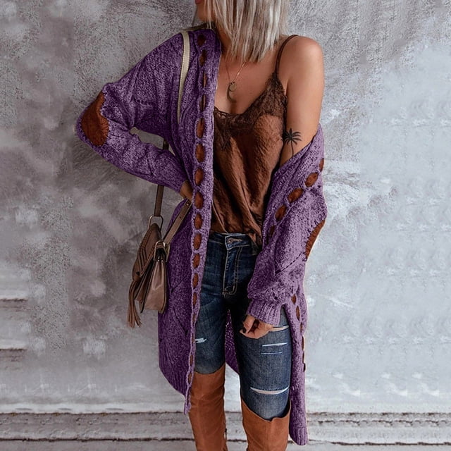 DPTALR Cardigan Long Décontracté à Manches Longues pour Femmes