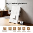 thumbnail image 2 of ELEGRP 15 Amp Light Switch Decorator 120V 3 Way Rocker AC Quiet, with Wall Plate, Matt White (10-Pack), 2 of 7