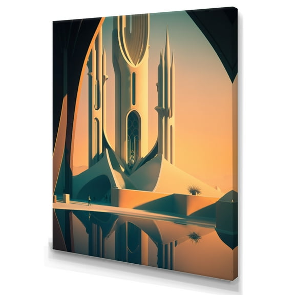 Designart Architectural Futuristic Building III Canvas Wall Art