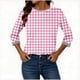 thumbnail image 4 of mfyjkho Tops Para Mujer, Camiseta De Manga Tres Cuartos Con Cuello En V Y Estampado Diario Para Mujer, Talla Grande, Holgada Tops Y Blusas Para Mujer Xl, 4 of 6