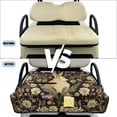 thumbnail image 6 of COEQINE Universal Golf Cart Seat Towel Blanket with 4 Front Pockets & Convenient Fold-Away Design, Fits for EZGO, Yamaha, Club Car and More 2 Person Seats, Vintage Bunny Flower Yellow, 6 of 8