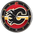 thumbnail image 1 of Calgary Flames Clock Round Wall Style Chrome, 1 of 1