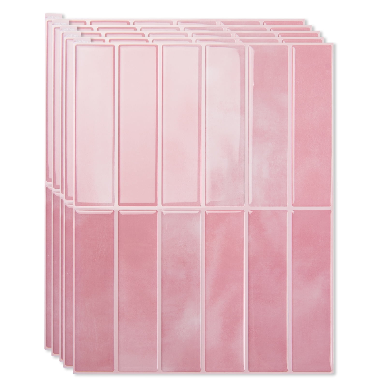 10Pcs Peel and Stick Backsplash Tile,11.4'' x 9'' Subway Tile,Self-Adhesive Wall Tiles for Kitche,Bathroom,RV,Thicker Design in Pink