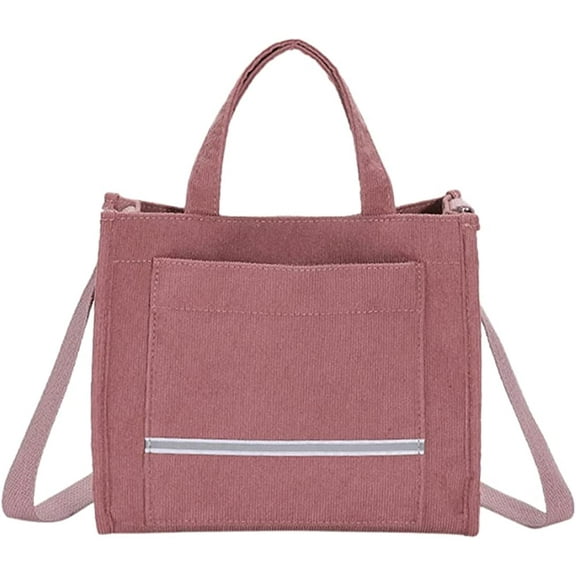 CoCopeaunts Women's Corduroy Satchel Handbag Tote Shoulder Bag, Retro Crossbody Bag Large Capacity Stylish Square Hobo Bags 3 Ways Use