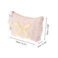 thumbnail image 2 of Unique Bargains 1 Pc Butterfly Pendant Lace Bow Makeup Bag Pink Polyester, 2 of 6