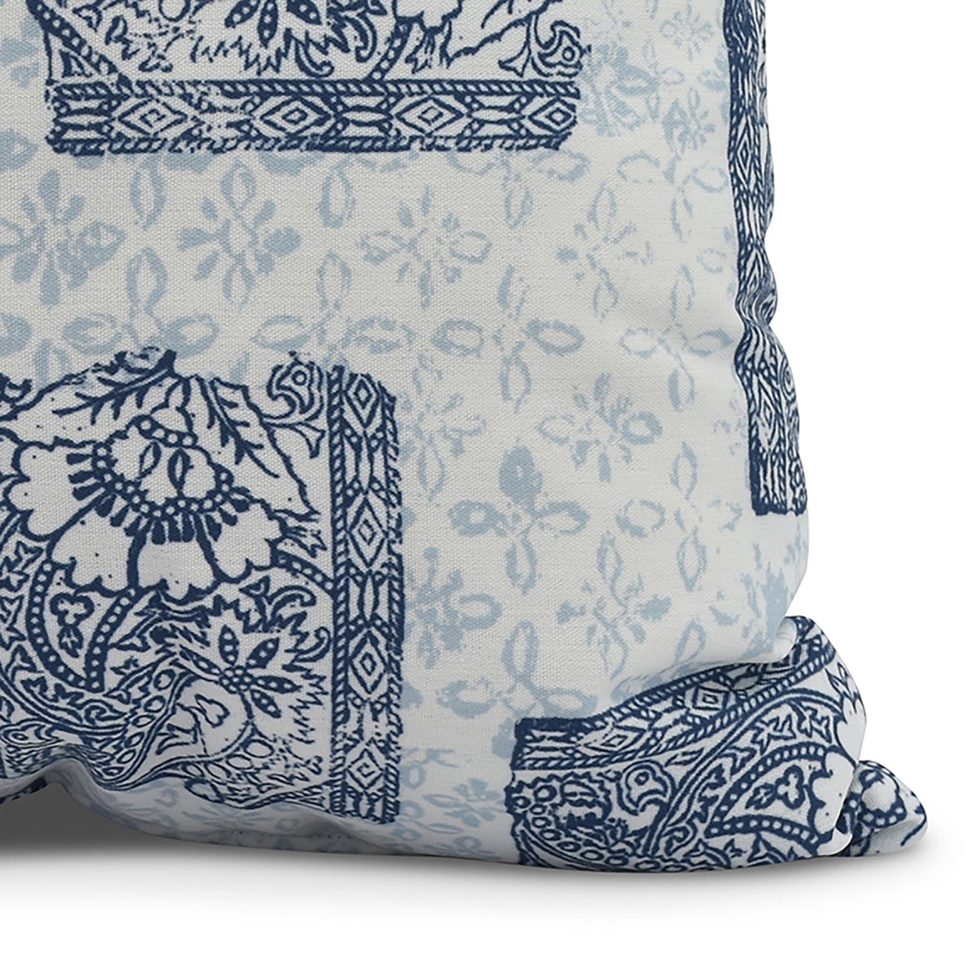 Simply Daisy, 18 x 18 inch,Patches Decorative Pillow,Navy Blue