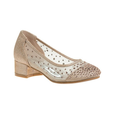 Badgley Mishcka Heels Big Girls Pumps Transparent Party Wedding Dress Shoes - Rose Gold  13