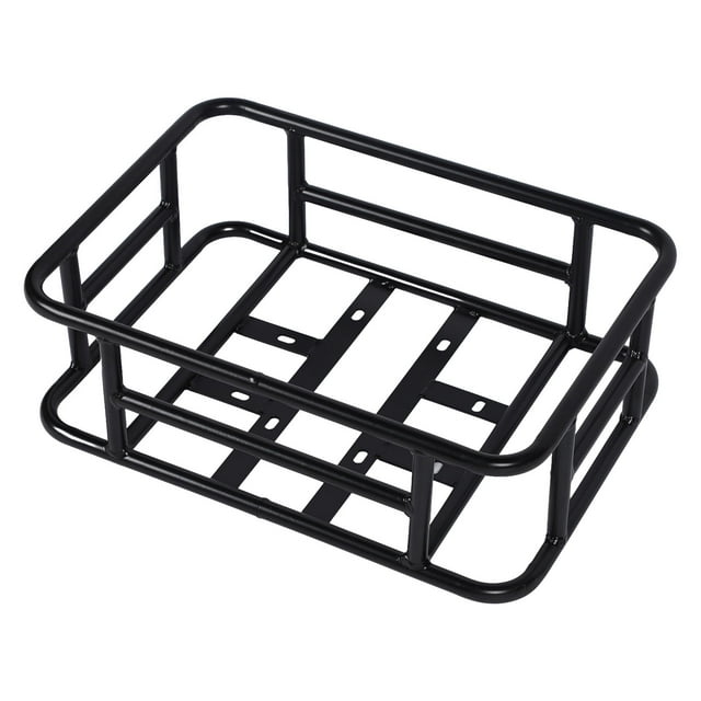 Rear Bike Basket Iron Waterproof Large Capacity Rustproof Bicycle Back Storage Basket Black