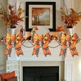 thumbnail image 4 of Gumesh 2 Pcs Handmade Thanksgiving Bow with Pumpkin & Maple Leaves, Autumn Harvest Ribbon Decoration for Wreaths, Table Centerpieces and Gift Wrapping, 12 Inch, 4 of 5