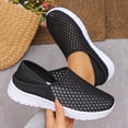 thumbnail image 5 of Womens Slip On Sneakers Breathable Mesh Slides Lightweight Cushioned Comfort Shoes for Walking, Errands, All Day Wear - Black,Size 5.5, 5 of 9