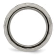 thumbnail image 2 of Solid Titanium Men's Faceted Edge Matte Brushed Finish and 12mm Plain Classic Wedding Band Ring Size 11, 2 of 7