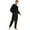 Black, variant on Men's Fuzzy Fleece Hooded Onesie Pajamas Loose Thick Thermal Baggy Adult Warm Full Zipper Long Sleeve Long Pants Sleepwear Lounge Fall Winter One Piece Pjs Zip Up Jumpsuit Army Green XX-Large