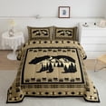 thumbnail image 2 of Feelyou Jungle Bear Print Queen Comforter Set, Gold Triangle Aztec Bedding Sets, Woodland Wildlife Animal Reversible Bedding Comforter Set, Ultra Soft Bedroom Decor, 3 Pieces, 2 of 8