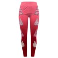 thumbnail image 3 of Leggings de maternidad Gibobby mujer deportivos estampados navideños moda informal vino L, 3 of 5