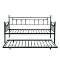 thumbnail image 4 of PAPROOS Twin Size Daybed with Trundle Included, Heavy Duty Metal Daybed Frame with Pull-out Trundle Bed, No Box Spring Needed, Black, 4 of 9