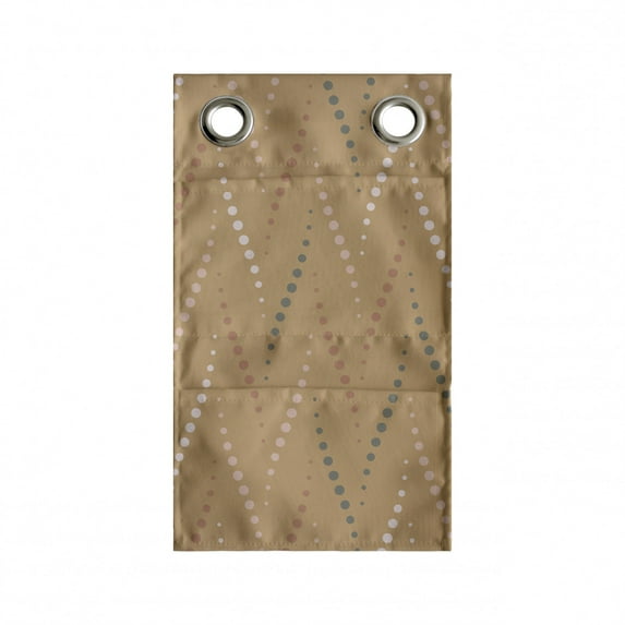 Polka Dots Hanging Pocket Organizer, Abstract Print with Circles Put in Chevron Style, Printed Polyester Storage Bag with Pockets, 9" x 27", Camel Dimgray